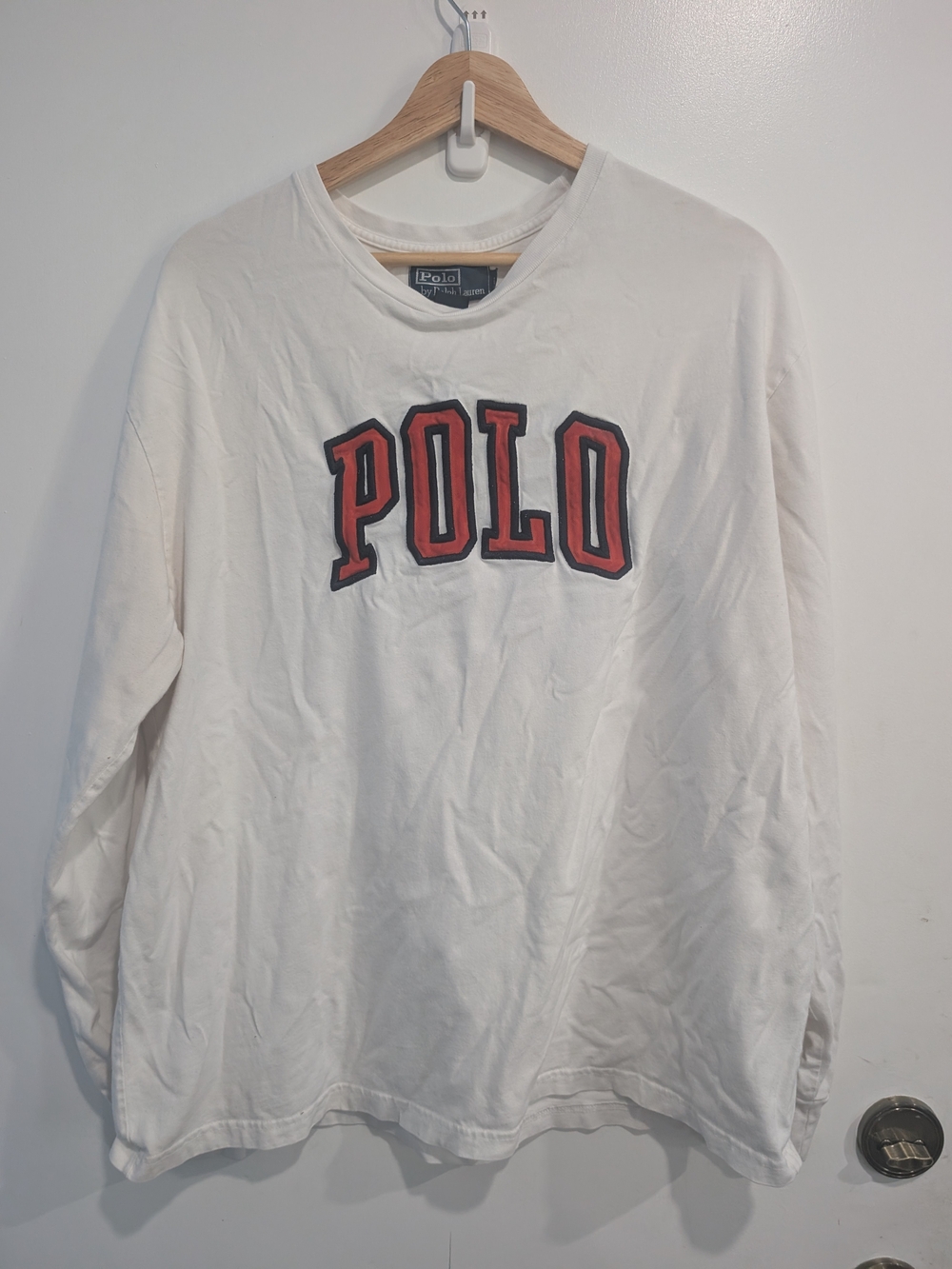 Vintage 90s Polo Ralph Lauren Spell Out Long Sleeve Shirt L Mariana Islands
